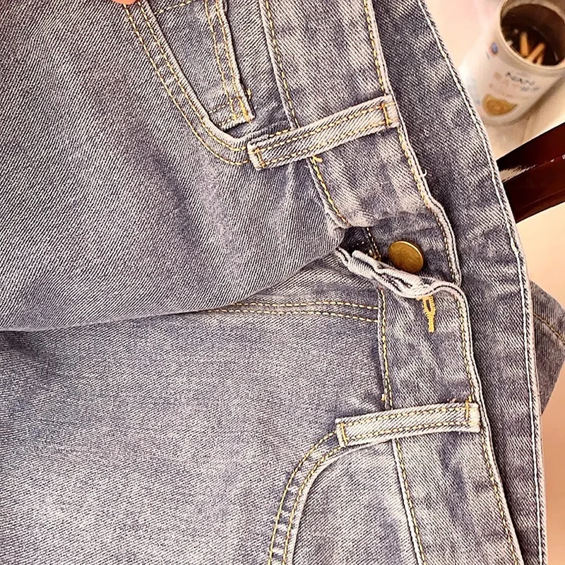 Spring Autumn 6 Colors High Waist new Straight Wide Leg Pants Korean All-match Slim Loose Denim Trousers 2025 Casual Women Harlan Pants