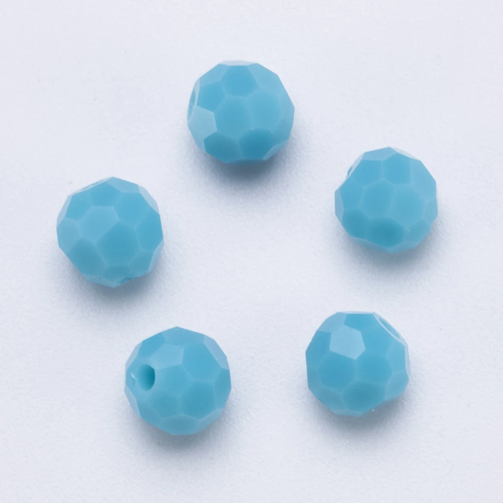 3 4 6 8mm Czech Round Crystal Beads Faceted Obscured Color Glass Bead Loose Spacer Bead for Jewerly Making DIY Bracelet Neclace