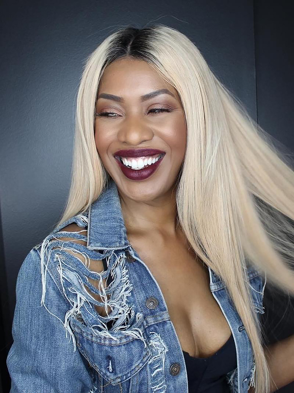 Platinum Ash Blonde Lace front Human Hair Wigs PrePlucked ombre 13x6 360 Lace Frontal wig Dark roots brazilian Hair straight