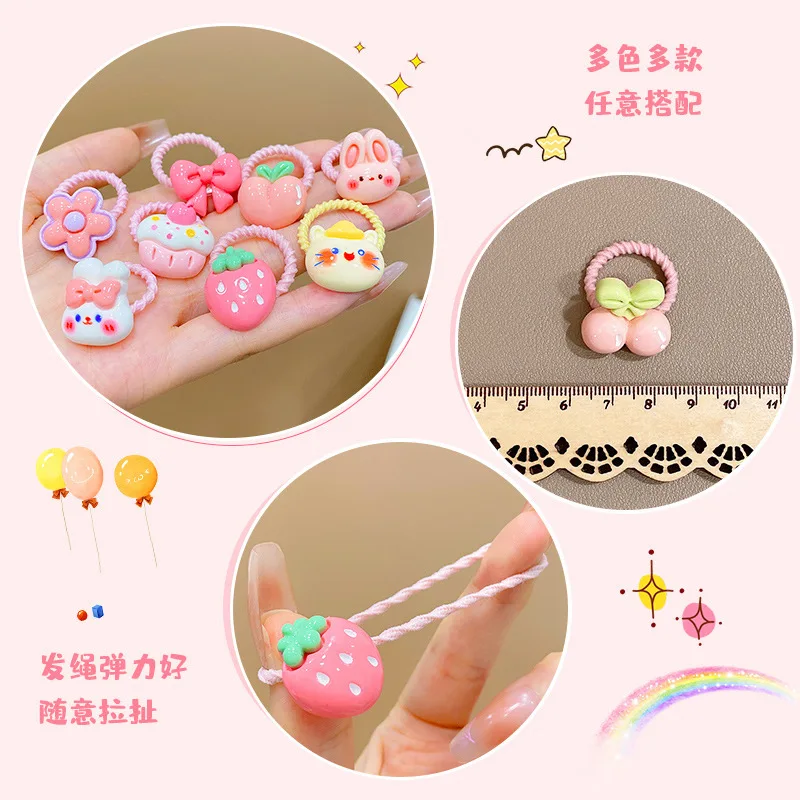 Baby's Sweet Cute Scrunchies Children's Thumb Hair Loop Hair Accessory Headband Little Girl's Hair Band Headdress