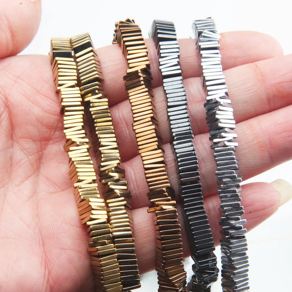 Hematite Square Slice Spacer Beads for Jewelry Making Bracelet Beading Diy Handmade Necklace Findings Accessories new 2025 6mm wholesale
