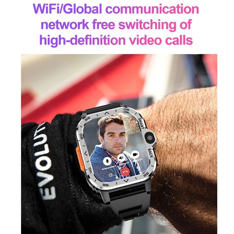 2.03 inch 4G NetworK Smart Watch GPS Wifi SIM NFC Dual Camera Rugged 16G 64G ROM Storage Google Play IP67 Android Smartwatch