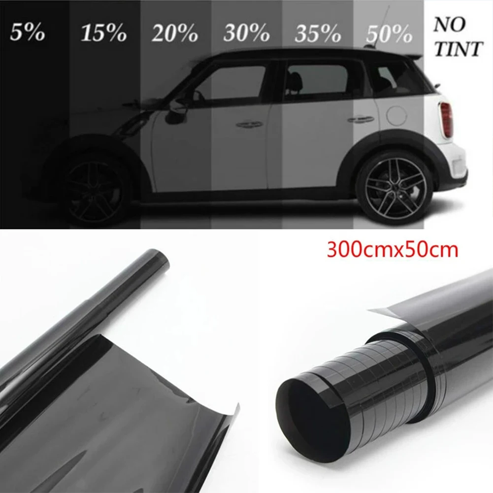 Auto Home Window Glass Restroom Summer Solar UV Protector Sticker Films Black Car Window Foils Tint Tinting Film Roll 50*300cm