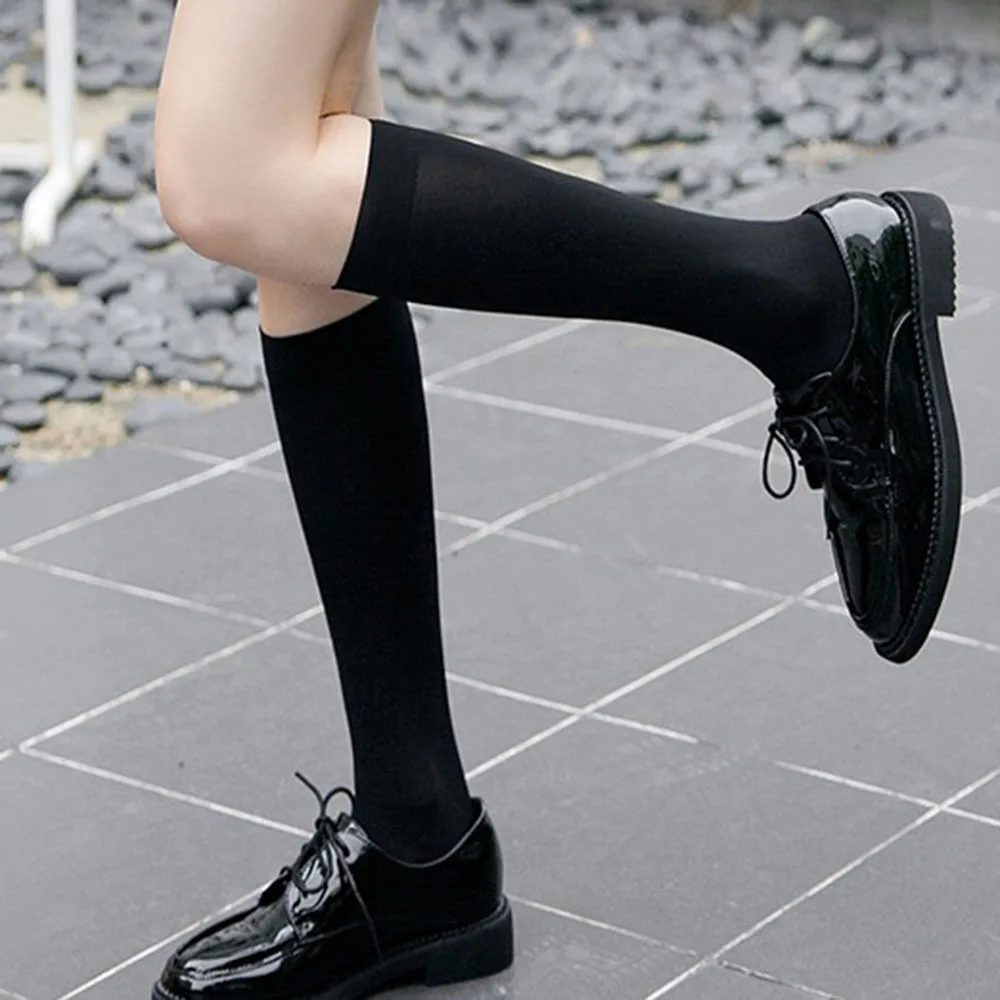 women socks Calf socks korean style japanese style Veet 2025 black white new Comfortable sweet girl happy funny socks