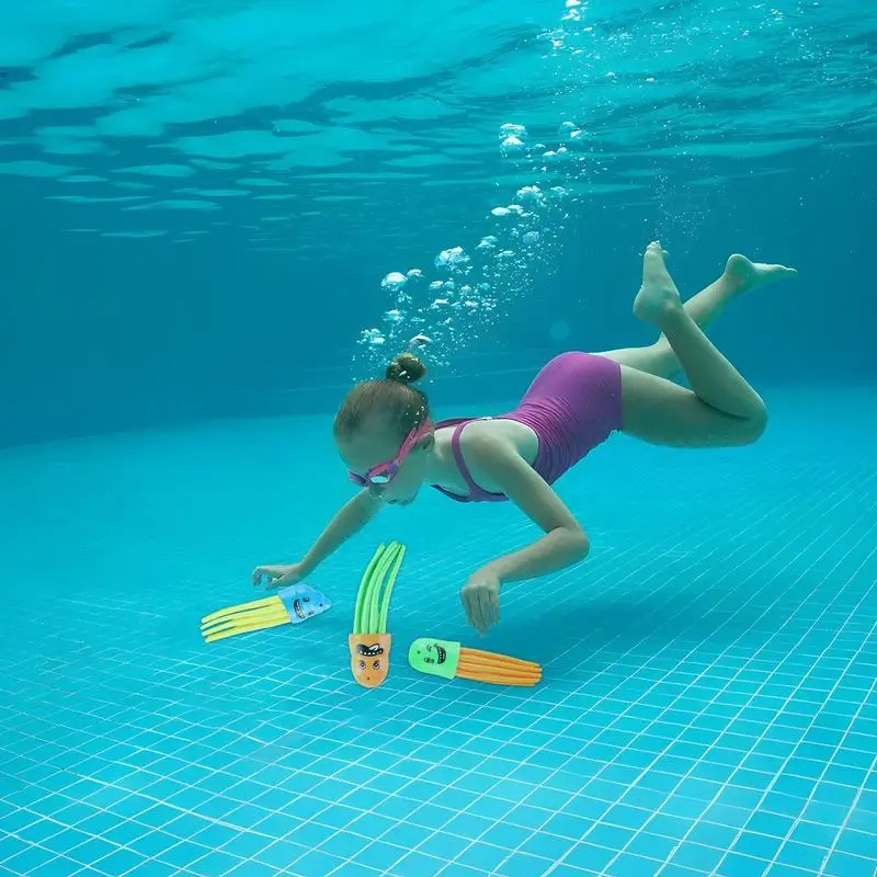 Dive Toys For Pool For Kids Underwater Swimming Toys Colorful Shark Fishbone Jellyfish Torpedo Underwater Games Throw Toy Diving
