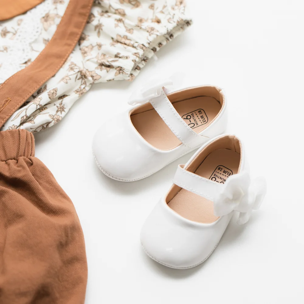 Spring Summer Newborn Baby new Girl Shoes Bowknot Rubber Sole Anti-Slip 2025 First Walker Toddler Performance Dance Baby Shoes for Girl