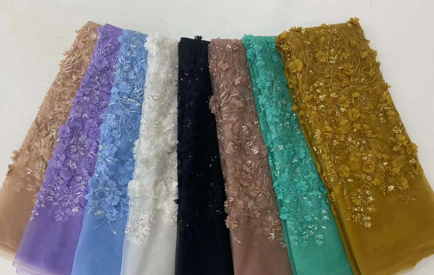 3D Lace Flowers Latest African Lace 2023 Styles French 2025 Party Lace Fabrics 5 Yards Tulle Nigerian new Lace Fabrics For Bridal