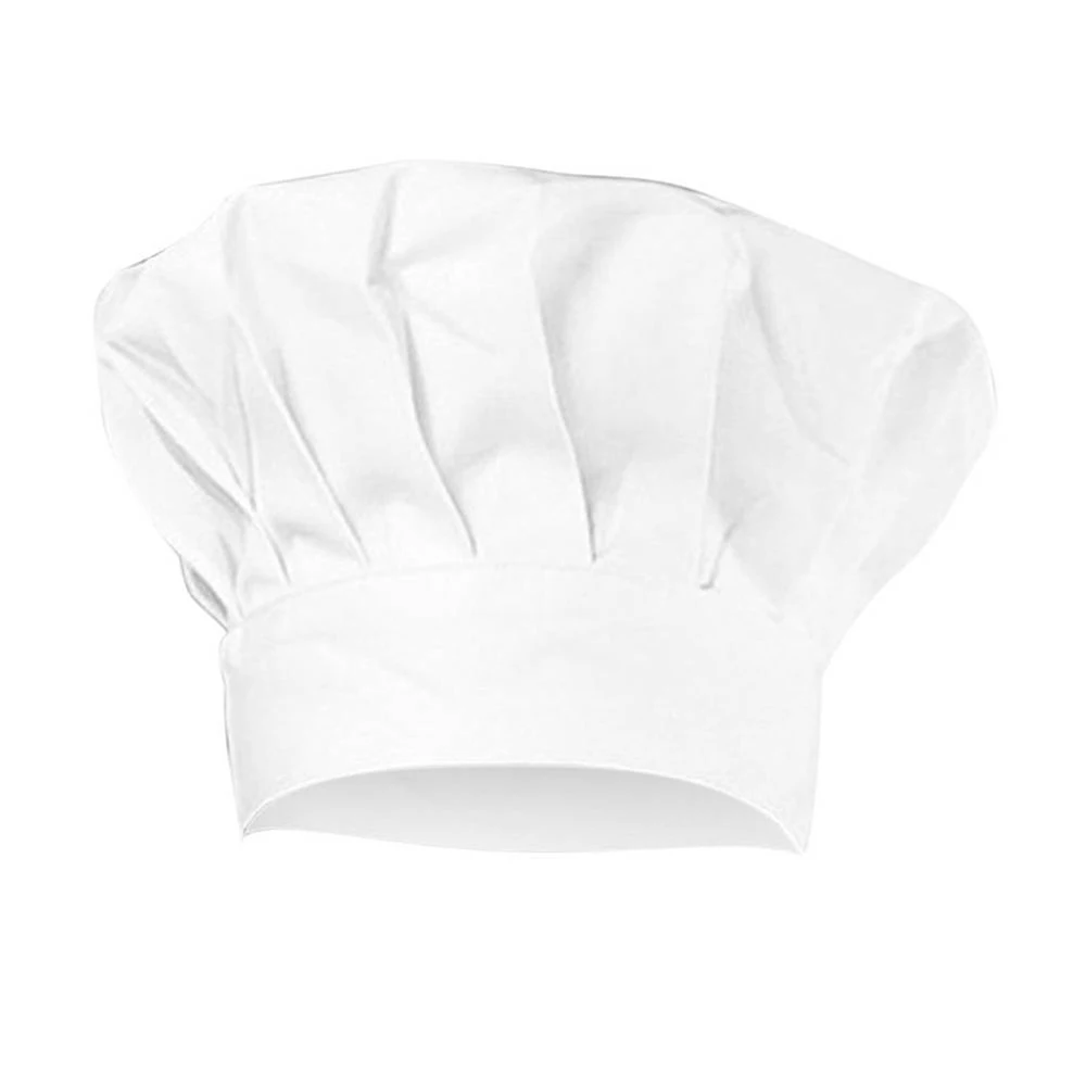 1/12Pcs Kids Chef Hat Kitchen Baker Elastic Hat Cook 2025 Plain Hats Restaurant Cosplay Costumes Children new Waiter Cooking Costume Cap