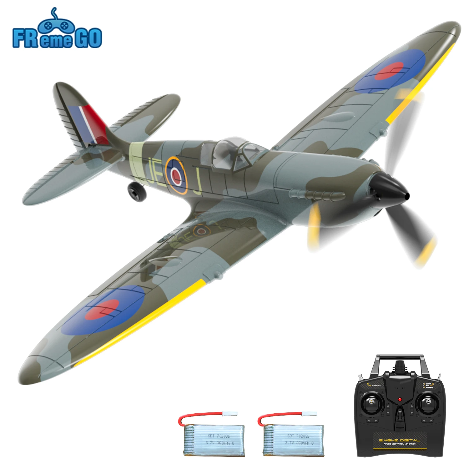 New Spitfire RC Plane 2.4G 4CH 6-Axis EPP 400mm Wingspan RC Fighter with Xpilot Stabilizer One Key Aerobatic RTF Warbird Plane