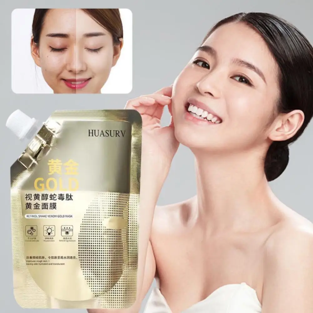 HUASURV Retinol Snake Venom Peptide Gold Mask Moisturizing Moisturizing Anti-aging Control Skincare Mask Clear Oil Care Ski O0W3