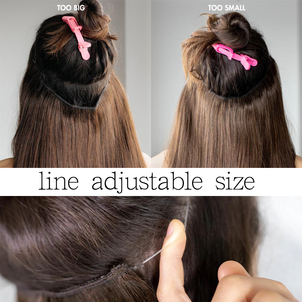 HAIRCUBE Synthetic Hair Extensions Long Cury Wave No Clip Hair Piece Heat Resistant Brown with Blonde Highlight Female Fake Hair ad61c 5 90024