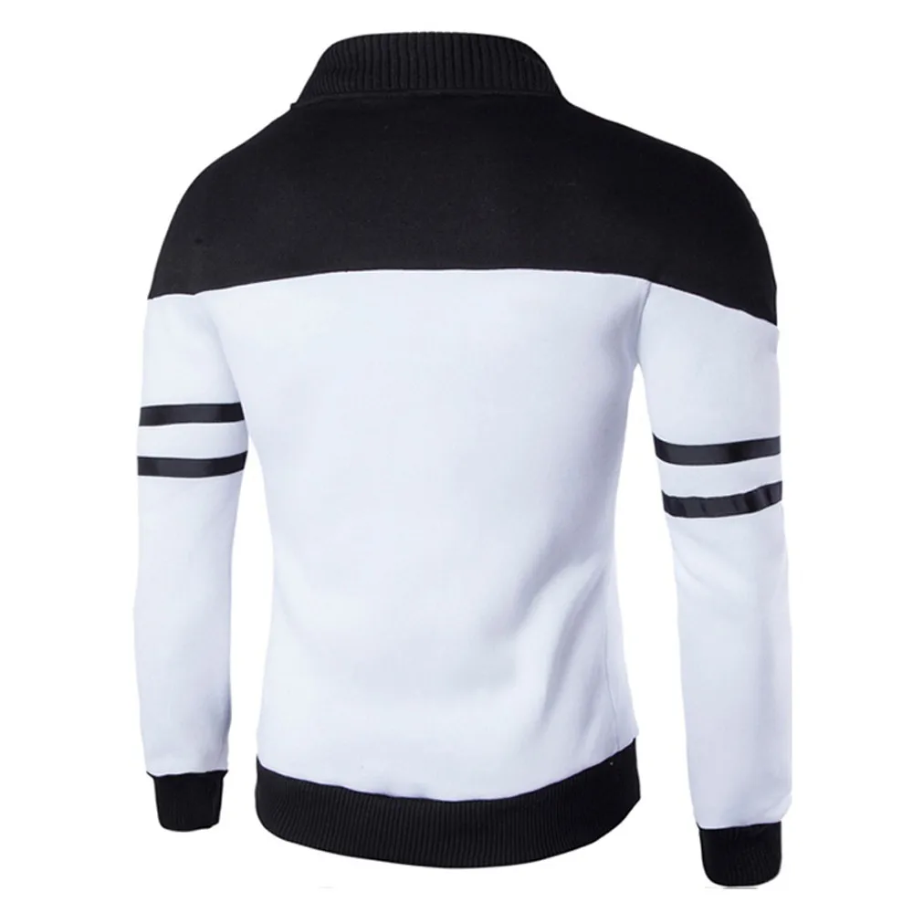 Casual Men's Autumn Winter Zipper Jackets Sportswear Patchwork Long Sleeve Coat Fashion Streetwear Outdoor Jackets