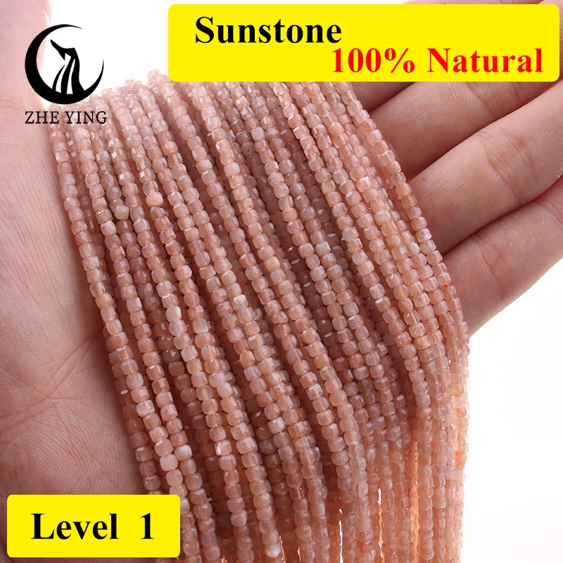 2.5mm Square Natural Stone Beads Small Faceted Gemstone Beads for Jewelry Making Diy Bracelet Handmade