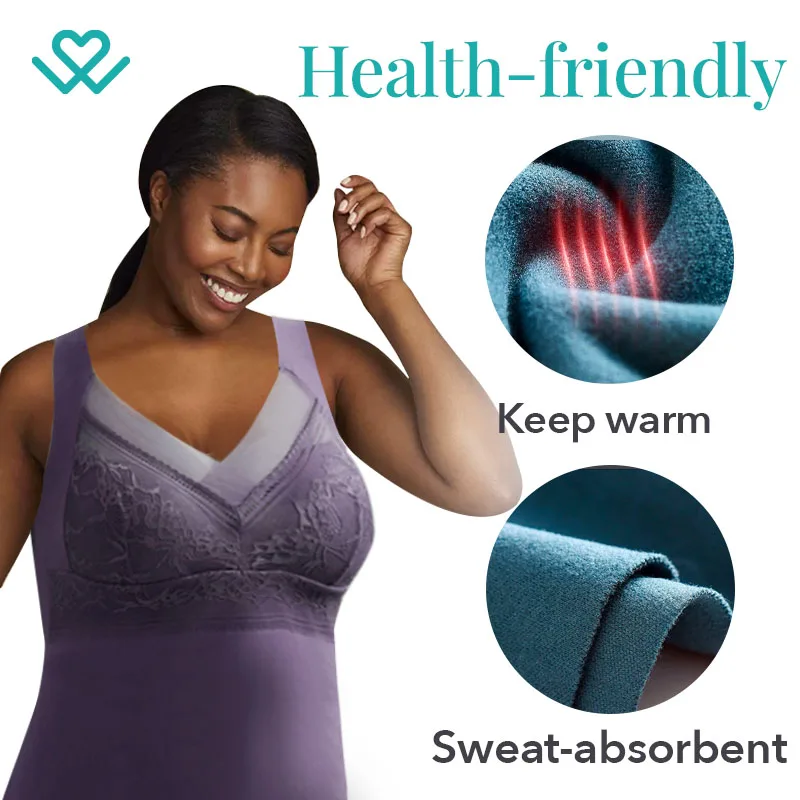 Thermal Camisole new with built-in Bra Winter Underwear Women Lace 2025 Vest Tank Top Corset Padded Fleece Lined Warm Undershirt Bralette