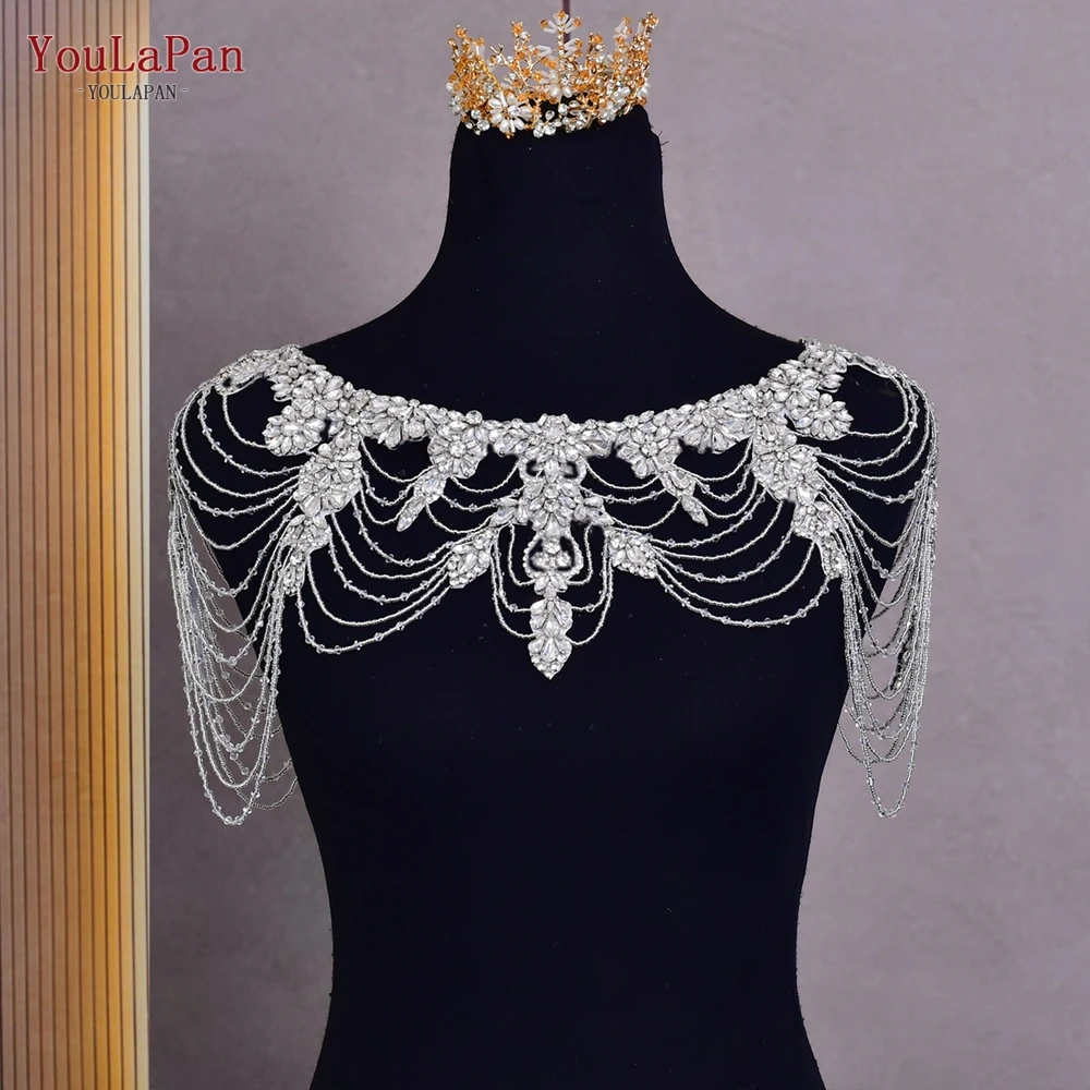 YouLaPan SG26 Wedding new Bridal Cape with Rhinestones Tassel 2025 Chain Wedding Jacket Bolero Top Evening Party Bridal Shawl Woman Wraps