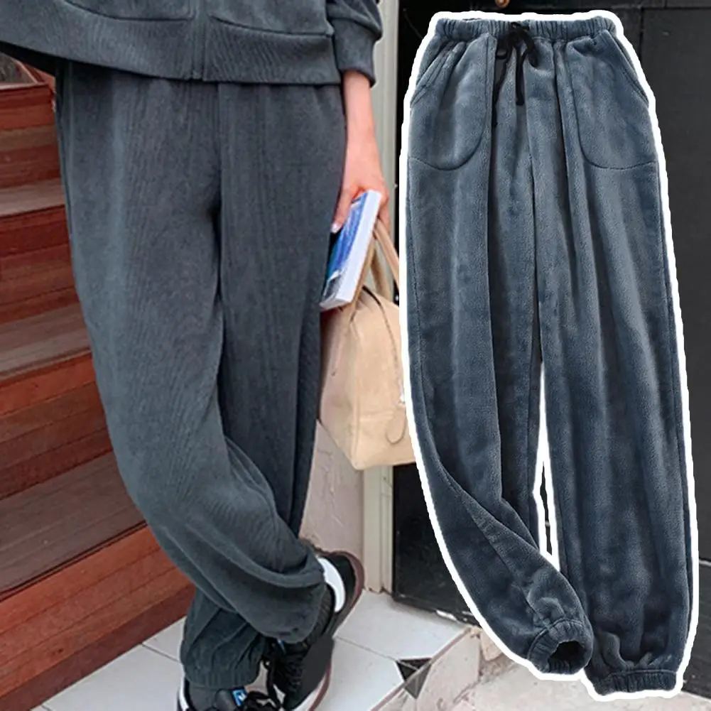 Men Pama Pants Thermal Pants 2025 new Ankle-banded Fleece Thicken Cold-proof Drawstring Pockets Men Trousers Sleep Bottoms Winter Pants