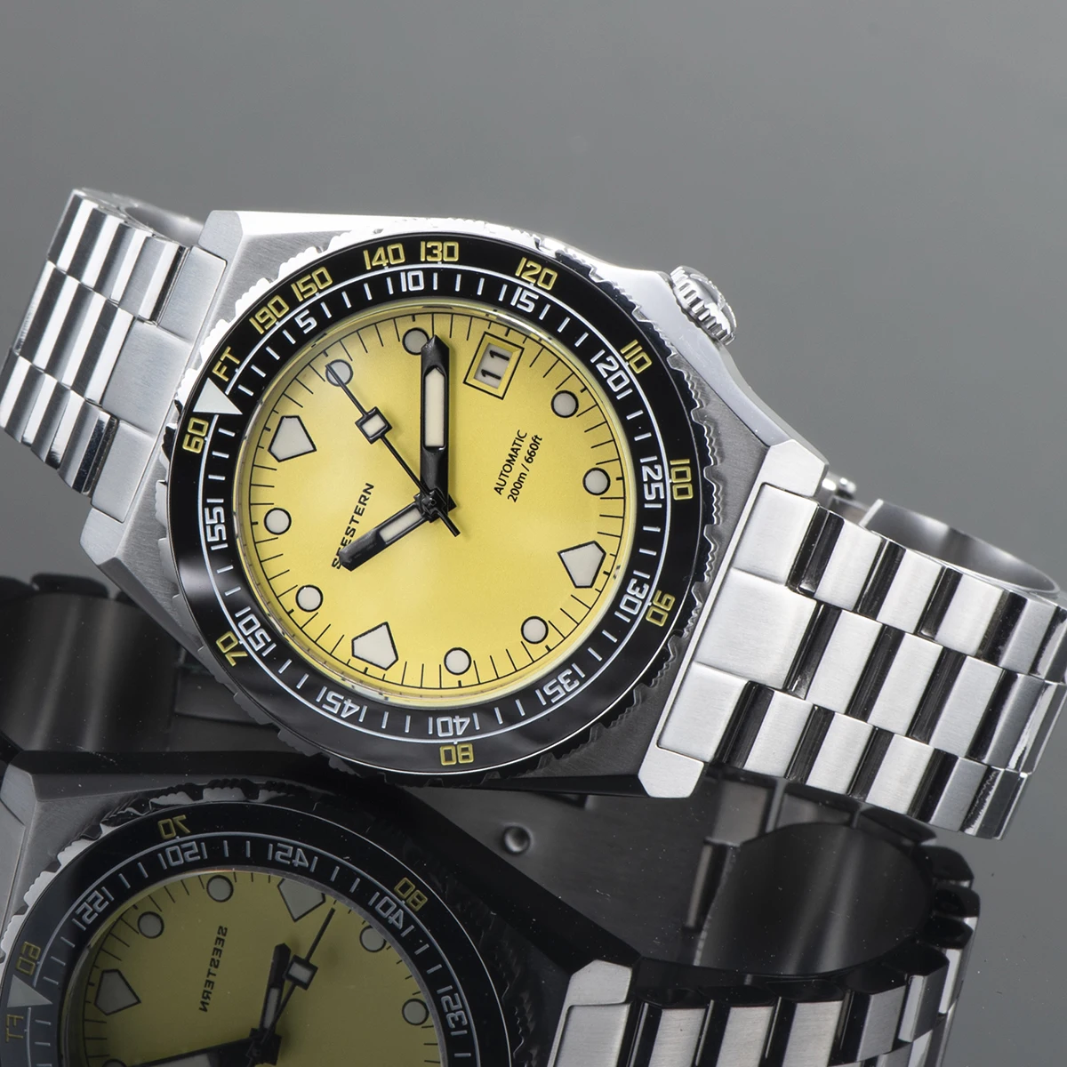 2025 new SEESTERN SUB600T Mens Diver Watch Automatic NH35 Movement Ceramic Bezel Lume Mechanical Wristwatches Sapphire Waterproof V3