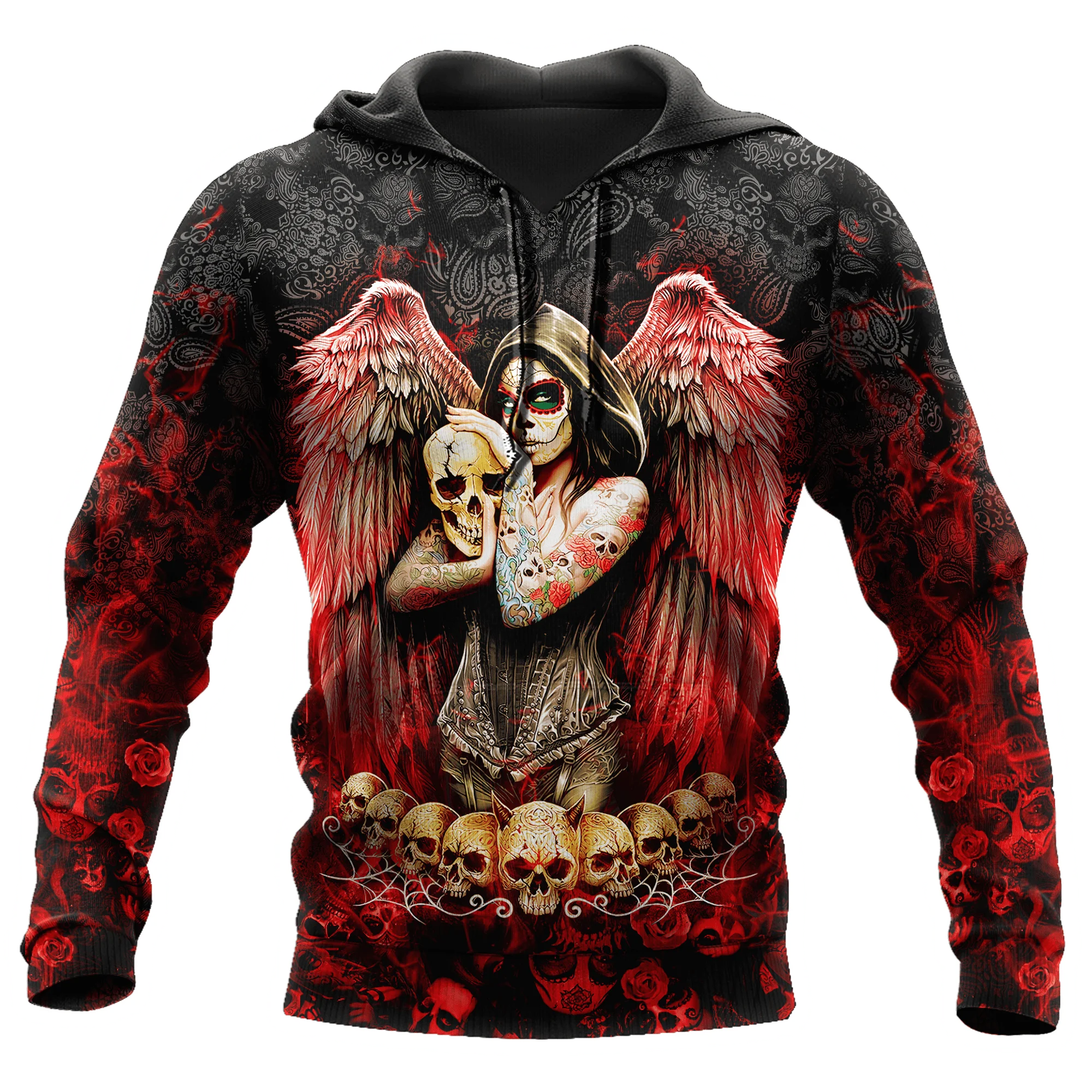Blue Skull Funny Pattern 3D Printed Men's Hoodie Spring and Autumn Unisex Hoodies Casual Sportswear
