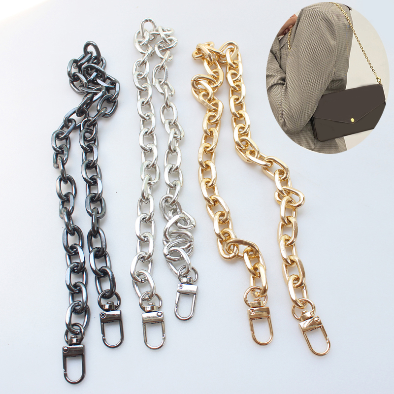 New Aluminum Bag Chain DIY Replacement Bag Strap For Crossbody Gold Silver Black Chain For Bags Handbag Handle Bag Accessories
