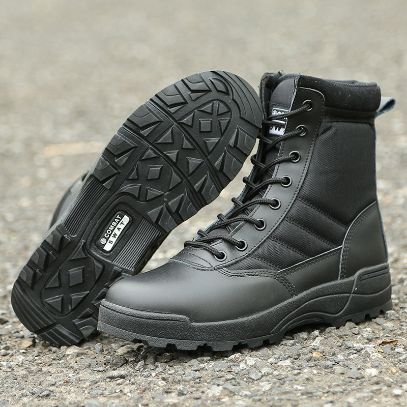 Black Tactical Men - Breathable, Lightweight Desert Combat Hot Boots For Hiking, Outdoor New Work & Safety