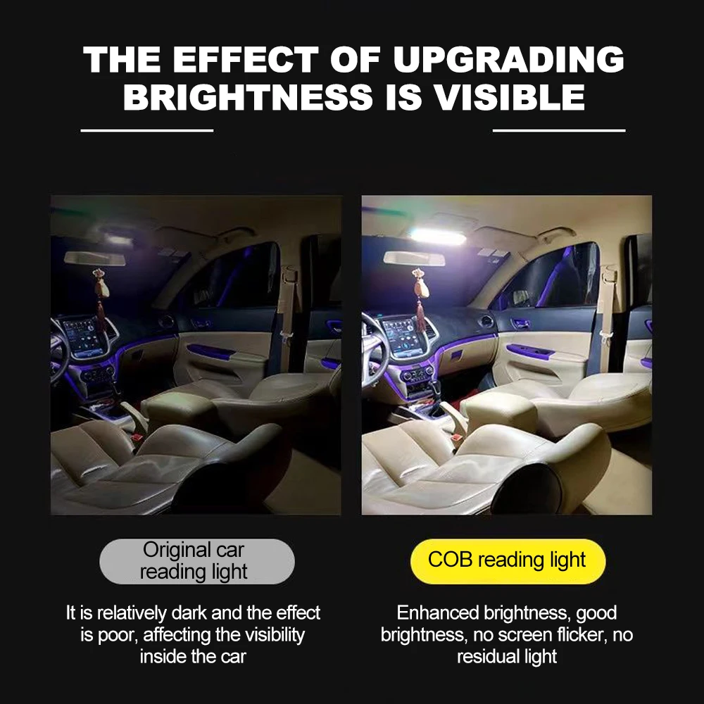 12-24V Car Interior Lighting LED Reading Night Strip Light Interior Light Dome Lamp with On Off Switch for Van Lorry Truck