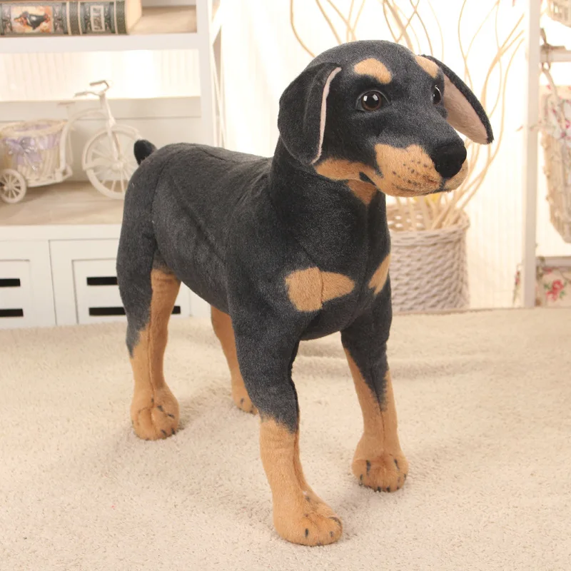 25-70cm Giant Lifelike 2025 Dog Toy Realistic Stuffed Animals Rottweiler Dog Plush Toys new Gift For Children