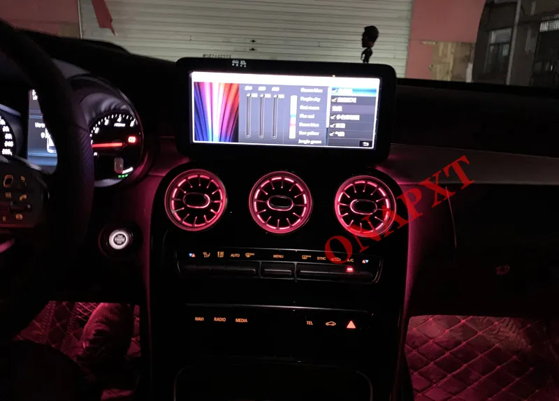 3/64 Color For Benz C W205 GLC X253 Coupe For AMG Car Dashboard Nozzle Air Vent Foot Lamp Door Speaker Tweeter Led Ambient Light