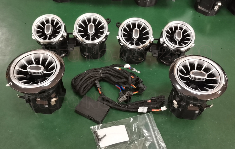 Car Ceiling Speaker Air Vent Turbine 3D Tweeter 64-color LED Atmosphere Lamp For Benz E-class W213 Coupe W238 Ambient Light