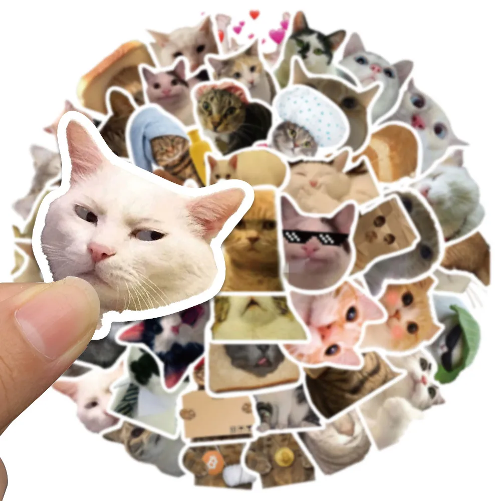 50pcs Cute Funny Cats Animal Stickers For Lage Laptop Guitar Phone Vinyl new Waterproof Graffiti 2025 Skateboard Car Decals