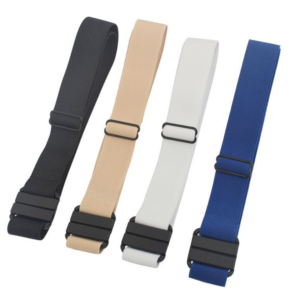 Adjustable Stretch Waist Belt Flat Buckle Non-Slip Simple Elastic Belts Band For Women And Men Pants Clothes Canvas Waistband