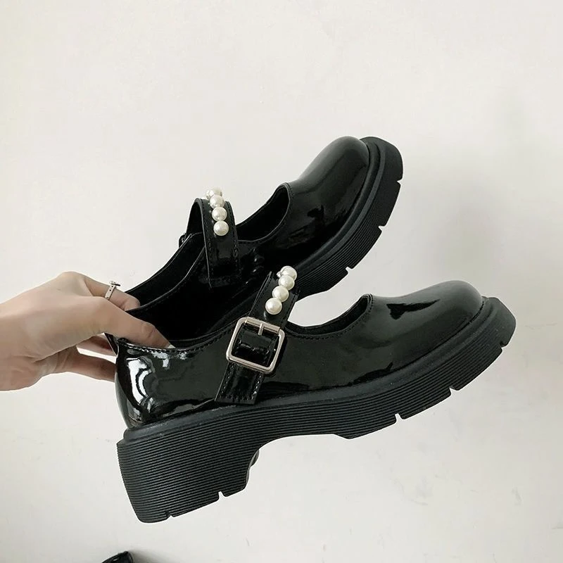 2023 Spring Platform Leather Shoes Women Flats Casual Oxford Loafers Thick Bottom Ladies 2025 new Wedge Lolita Shoes Mary Jane Ladies
