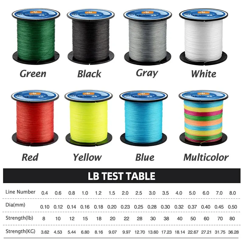 Fishing PE MEREDITH Braided Line 4 Strands 300M 15-80LB Multifilament Smooth Fishing Line For Fishing Lure Bait smile