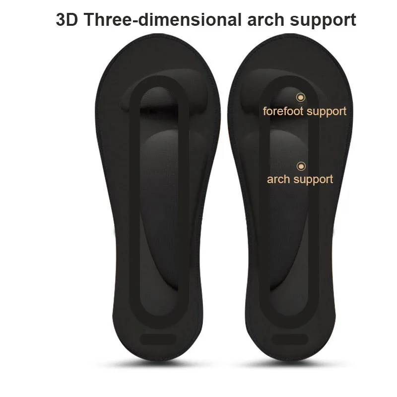 3D Foam Arch Support Foot Insoles Women Insole for Shoes Shallow Invisible Ice Non-slip Massage Socks Sweat-Absorbant Cushion