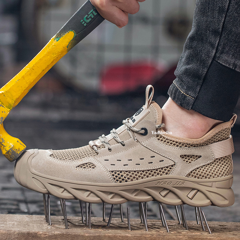 Insulated Summer 6kv Men Breathable Sneakers Plastic Toe Shoes Male Anti-Smash Work Safety Boots 5a4f