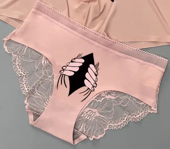 Couple Underwear Sexy Lace Men's Boxer Women Panties Low Waist Printed Bow Ice Silk Lingerie Underpants for Boyfriend Girlfriend