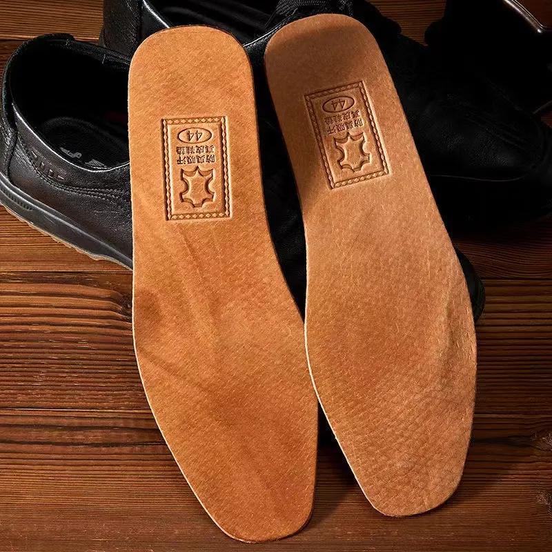 new 1 Pair Ultra Thin Breathable Deodorant Leather Insoles 2025 Large Size 36-45 Absorb Sweat Replacement Inner Soles Shoes Insole Pads