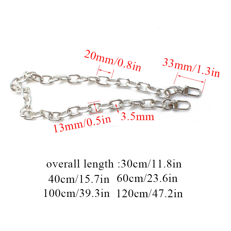 New Aluminum Bag Chain DIY Replacement Bag Strap For Crossbody Gold Silver Black Chain For Bags Handbag Handle Bag Accessories