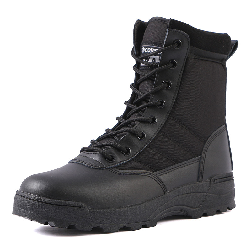 Black Tactical Men - Breathable, Lightweight Desert Combat Hot Boots For Hiking, Outdoor New Work & Safety