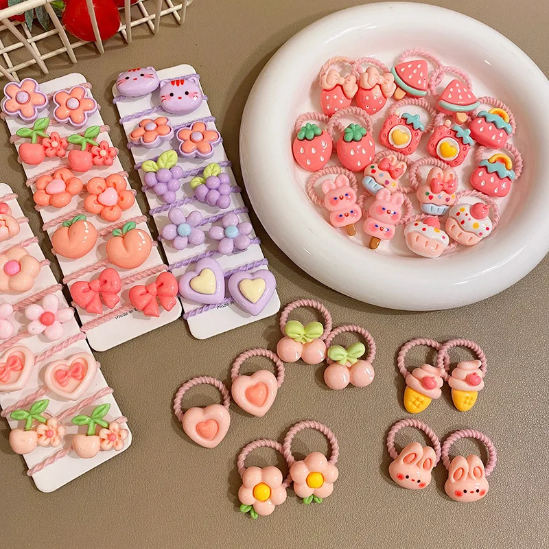 Baby's Sweet Cute Scrunchies Children's Thumb Hair Loop Hair Accessory Headband Little Girl's Hair Band Headdress