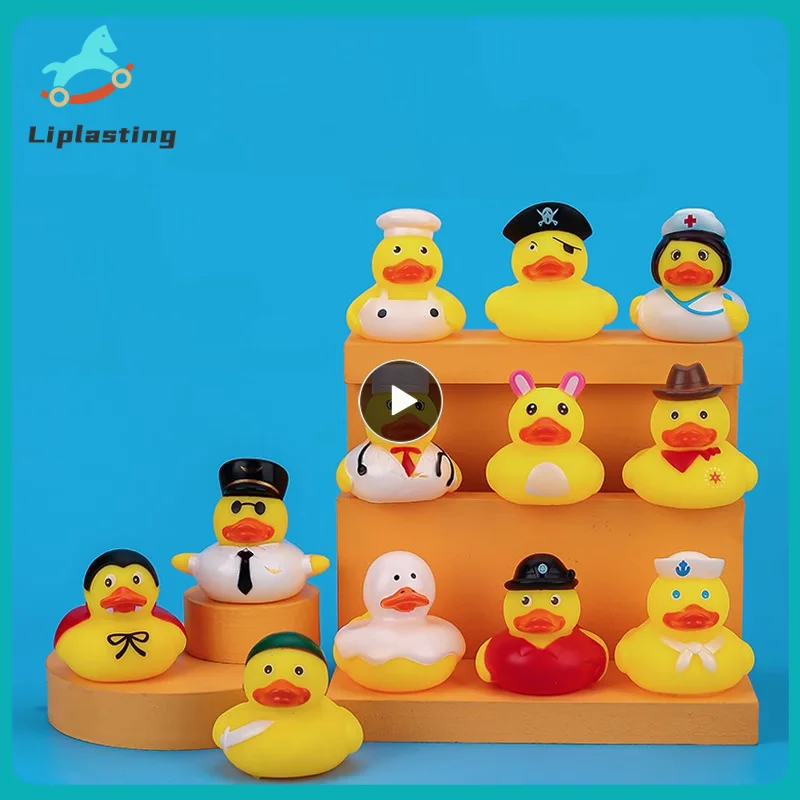 Cute Little Yellow Duck With Squeeze Sound Soft Rubber Float Ducks Play Bath Game Fun Gifts Toy For Children Baby Birthday