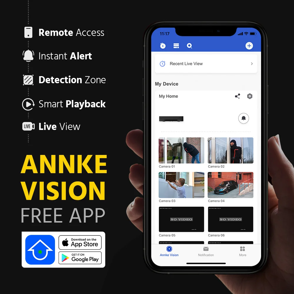 ANNKE 180° 6MP DUO POE Dual Lens Wide View Outdoor Video Camera,8MP AI Human Detect,4K Security Camera 2 Way Audio CCTV Camera