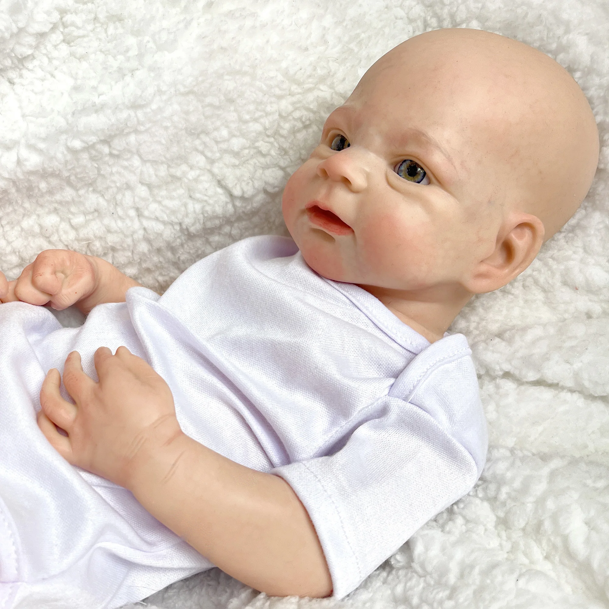 45cm Elijah Solid Silicone Bebe Reborn Girl Handmade 3D Painted Skin and Unpaint Lifelike Real Corpo De Silicone Doll