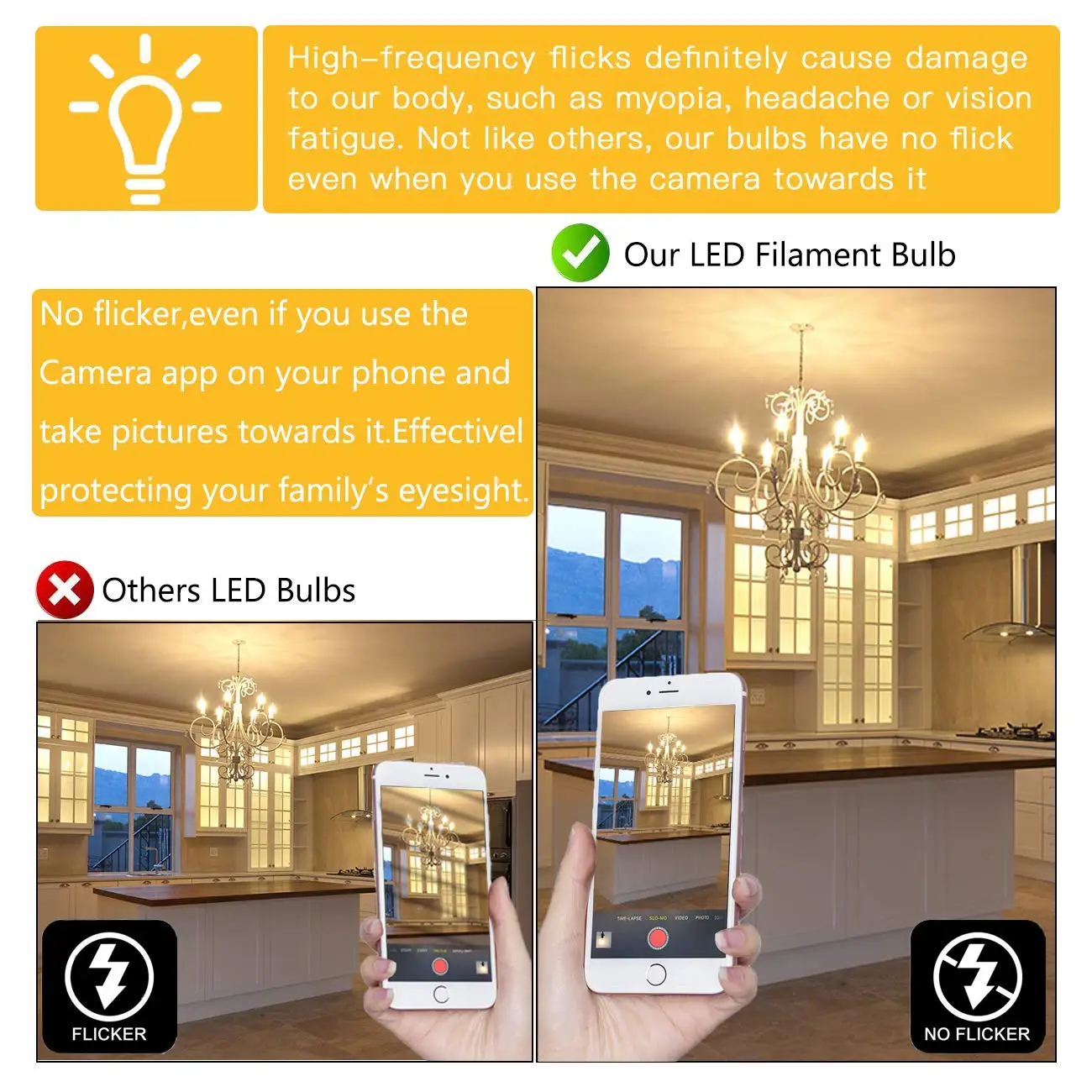 Dimmable C22 LED Filament Bulb E14 0.5W Amber Decorative Night Light Candle Light Ampoule Candelabra Chandelier Replacement Bulb