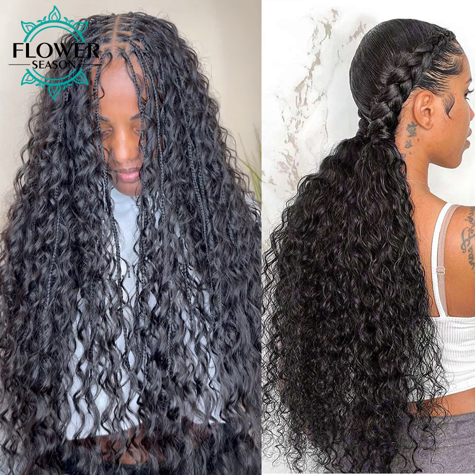 Bulk Human Hair For Braiding Curly Hair Wholesale For Boho Braids Double Drawn Full End 1/3 Bulk Hair Bundles Extensions No Weft