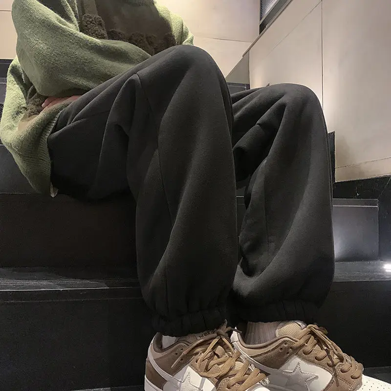 Men's Winter Pants Brushed Baggy new FASHION Jogger Korean 2025 Streetwear Harem Fleeced Clothing Plush Thicken Cashmere Sweatpants