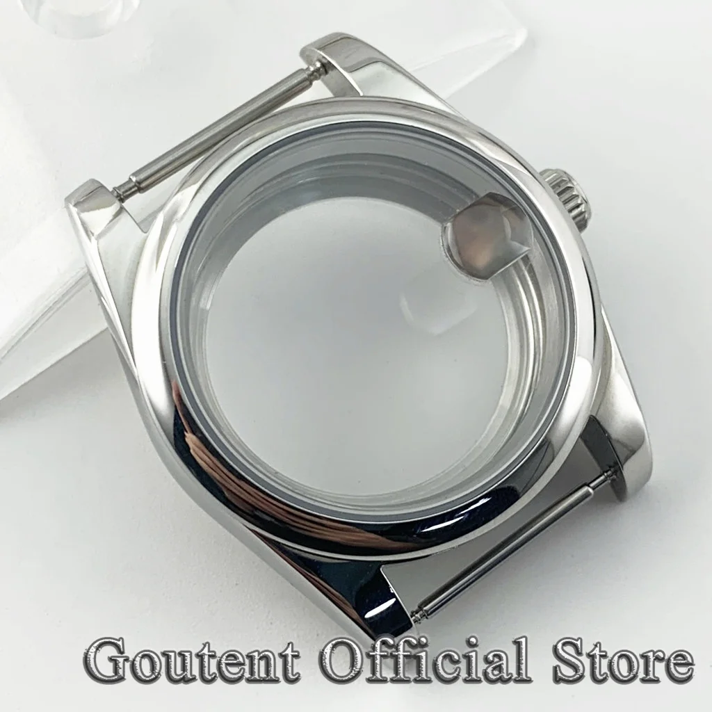 Goutent Silver Men's Sapphire Crystal 36mm 39mm Watch Case Fit NH34 NH35 NH36 ETA 2824 PT5000 ST2130 Movement