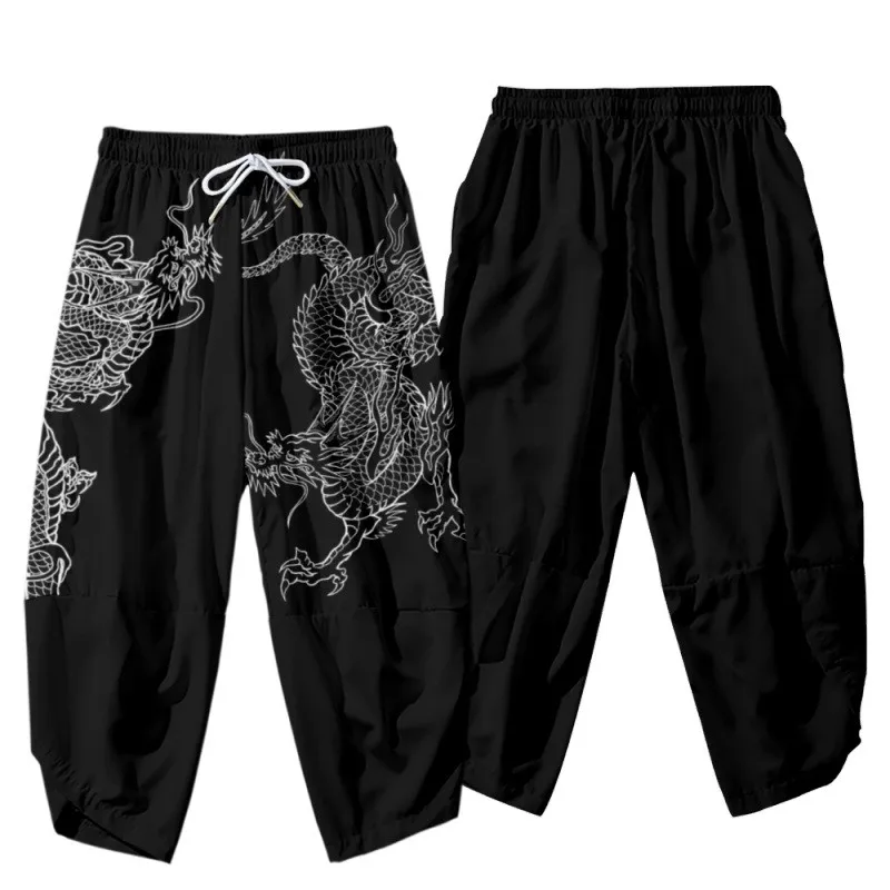 Oversize 2025 6XL new Summer Japan Streetwear Hip Hop Print Harem Pants Men Nine Points Pants Casual Jogger Pants Trousers