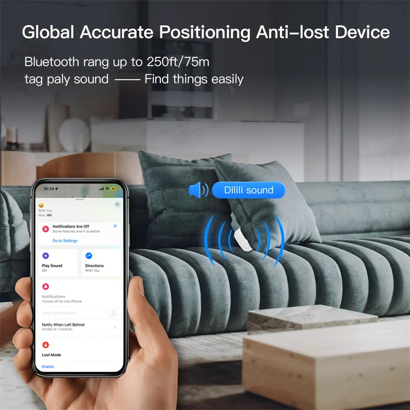 Smart Bluetooth-compatible GPS Tracker for Air Itag Via IOS Find My App to Locate Card Wallet iPad Keys Kids Dog Anti-lost Alarm
