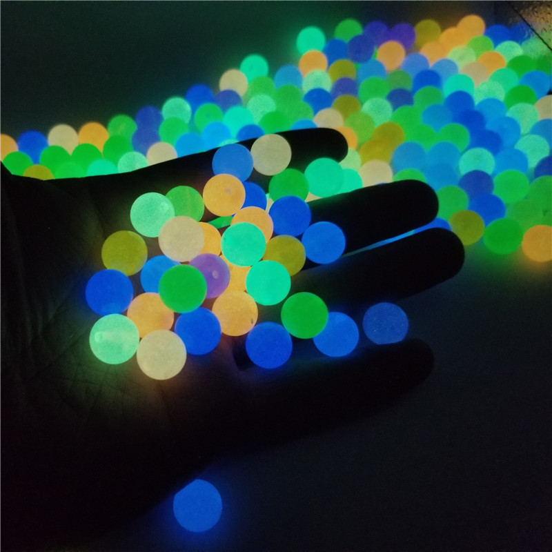 10mm 30pcs/lot Strong Luminous Beads Glow In The Dark Fishing Loose Spacer Beads for Jewellery Marking DIY Necklace Bracelet