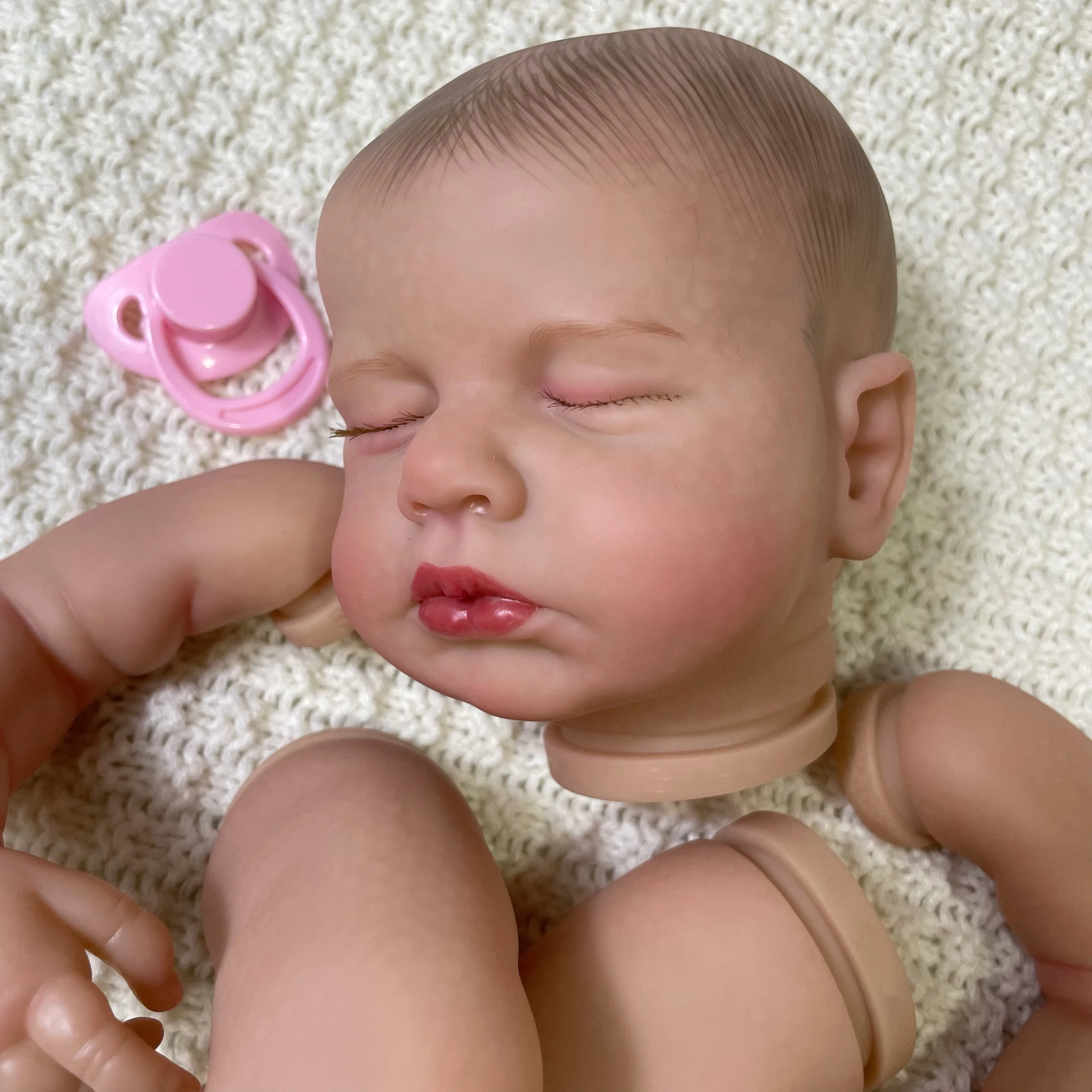 20 Inch Reborn LouLou 3D Skin Painted Kit With Rooted Eyelashes and Cloth Body Unassembled new Reborn Baby 2025 Doll Parts DIY Molds